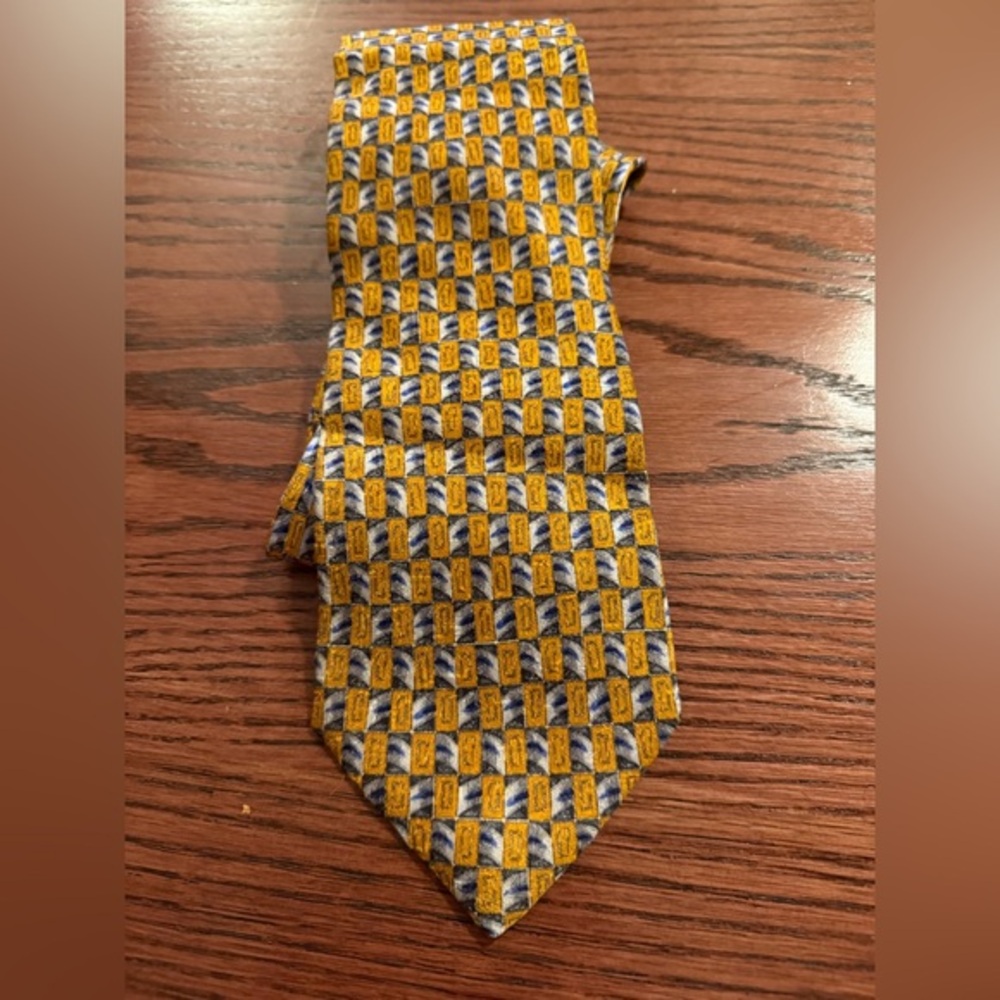ermenegildo zegna gold Patterned 100% silk Tie